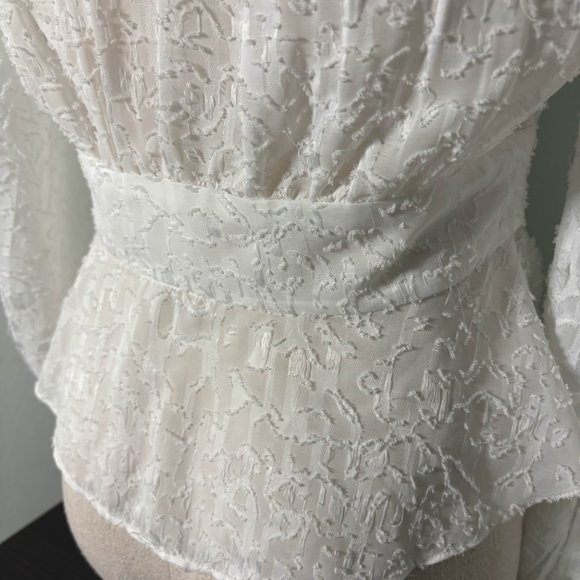 French Connection button down long sleeve devore blouse size 4 - Picture 7 of 16